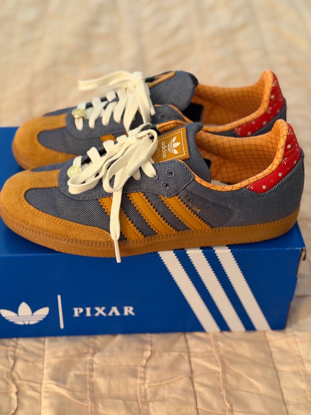 ADIDAS DISNEY PIXAR TOY STORY SAMBA SHOES (Women’s 7/Men’s 5) Woody